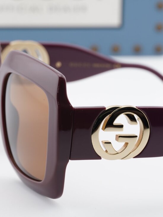 Gucci GG1022S 007 Square Sunglasses - Brown/Brown main image 8